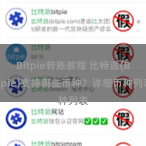 Bitpie转账教程 比特派(Bitpie)支持哪些币种？详细币种列表