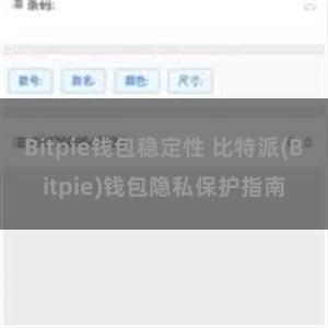 Bitpie钱包稳定性 比特派(Bitpie)钱包隐私保护指南